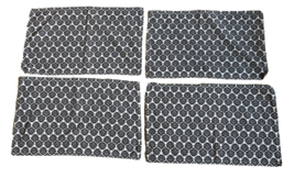 Shiraleah Skandium Set of 4 Placemats Chevron Black &amp; White Leaf  12x19 - £10.10 GBP