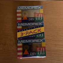 3 Pack Sealed MEMOREX Blank Audio Cassette Tapes DBS 60 Min - £7.83 GBP