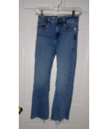 BLUE LE CROP MINI BOOT RAW HEM STRETCH FRAME JEANS SIZE 24 - $61.70 CAD