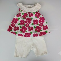 Gymboree Flamingo Flowers Swing Tank Top Shirt White Bike Shorts Set Lot... - $13.85