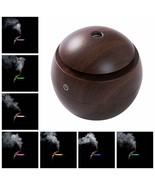 Amore Paris Aroma Diffuser ~ Brown Wood Grain ~ Color Changing ~ USB Pow... - $22.44