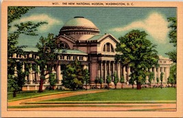 Washington D.C. New National Museum Linen Unposted 1930-1945 Vintage Postcard - £5.87 GBP