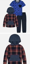 Andy &amp; Evan ~ Three (3) Piece ~ Kids Hooded Flannel Set ~ Red Dino ~ Size 6 - €25,68 EUR