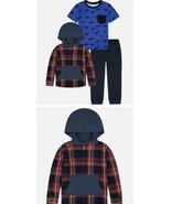 Andy &amp; Evan ~ Three (3) Piece ~ Kids Hooded Flannel Set ~ Red Dino ~ Size 6 - $42.10 CAD