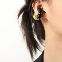 Ear Cuff Non Piercing Gold-Plated Stainless Steel Enamel Unisex Thick Clip Gift - $11.99