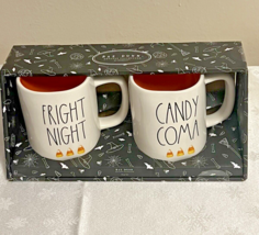 Rae Dunn Candy Coma &amp; Fright Night Mugs Set 2 Halloween - $22.28
