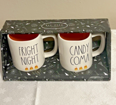 Rae Dunn Candy Coma &amp; Fright Night Mugs Set 2 Halloween - £17.40 GBP