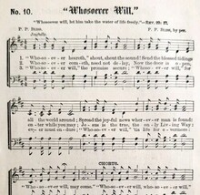 1883 Gospel Hymn Whosoever Will Sheet Music Victorian Religious Church A... - $19.99