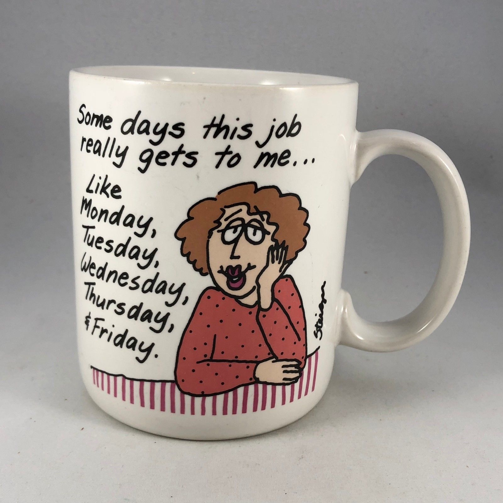 Primary image for Vintage Funny 80s Shoebox Greetings Coffee Mug Bad Job Bad Day Office Theme