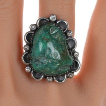 sz8 Vintage Navajo silver and turquoise ring - £98.79 GBP