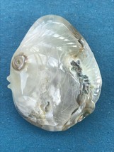Finely Carved Cream Tropical Fish w Seaweed Ocean Jasper Stone Pendant or Other - £30.40 GBP