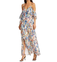Tanya Taylor Maxi Dress Lorena Floral Ruffle Sz. 8 Blue Multicolor Floral - £117.46 GBP