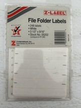 Z-Label File Folder White Labels 3 1/2&quot; x 9/16&quot; - £6.16 GBP