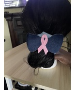 Convertible Denim Scrunchie with Detachable Breast Cancer Symbol Bows Can Be Wor - $267.04 MXN