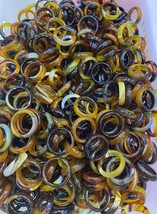 12pcs Yellow Tiger Eye Red white agate rings  stone bands size 6 to 10US... - £12.62 GBP