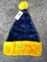 WEST VIRGINIA MOUNTAINEERS Christmas Santa Hat Cap Navy Yellow - $15.73