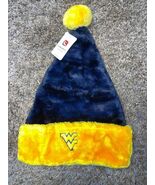 WEST VIRGINIA MOUNTAINEERS Christmas Santa Hat Cap Navy Yellow - $15.73