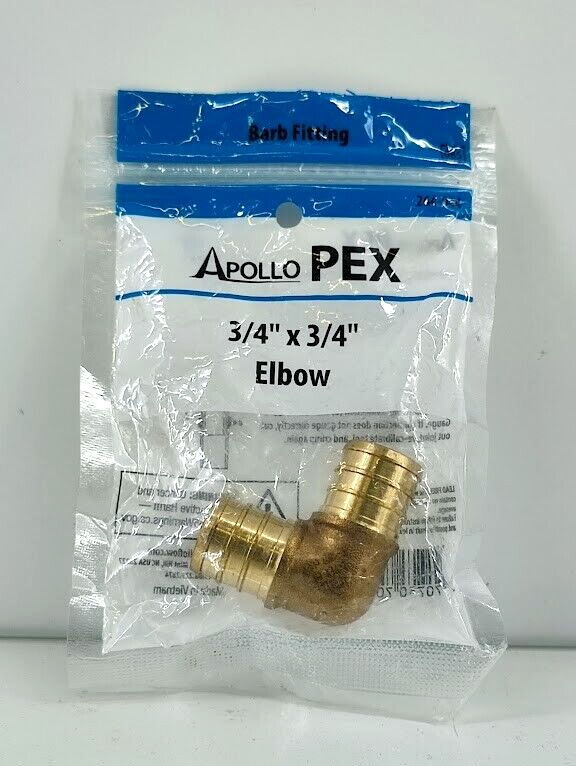 Apollo 3/4 in. x 3/4 in. Brass PEX-B Barb 90-Degree Pipe Elbow APXE3434 ... - $8.90