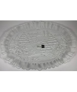 Mikasa Winter Dreams Oval Platter Canape Tray Frosted Glass 17.5” Etched... - £11.76 GBP