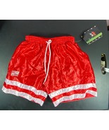 Union Jacks Soccer Shorts Youth Large Red stripes 1990 Draw string Vinta... - $22.76