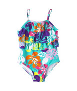 Circo Toddler Girls One Piece Floral Swimsuit w/ Ruffle Front Sz 12M 18M... - £7.15 GBP