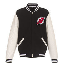 NHL New Jersey Devils  Reversible Fleece Jacket PVC Sleeves 2 Front Logos  JHD - £95.91 GBP