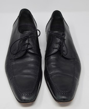 Paul Jourdan Mens Dress Lace Up Shoes Stitches Leather Shoes Black 43 Italy - $58.41