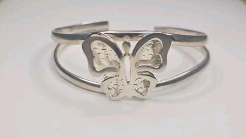 Silver 925 Cuff Butterfly Bracelet Item image 4
