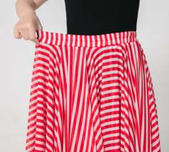 Red Striped Chiffon Skirt Summer Chiffon Skirt Outfit Plus Size Beach Skirts image 5