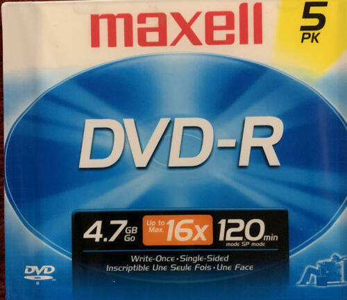 Maxell - DVD-R - 4.7GB - Discs in Slim Jewel Cases - 5 Pack - $4.83