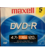 Maxell - DVD-R - 4.7GB - Discs in Slim Jewel Cases - 5 Pack - $91.80 MXN