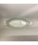 GLASSBAKE 18&quot; Clear Glass Fish Shaped Baking Dish Platter Vintage # J141 - $16.83