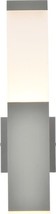 Wall Light Sconce 2-Light Silver Aluminum Iron Outdoor Wet Location Integrated - £135.92 GBP