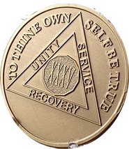 RecoveryChip Engravable 35 Year AA Medallion Large 1.5&quot; Heavy Premium Br... - $3.46