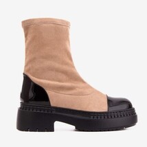 The Sorella Black Tip Beige & black Suede Leather Women’s Boot image 8
