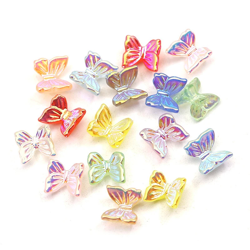 Sporting 30/100Pcs Nail Art  Accessories Resin Aerfly Aurora Smart Color Hologra - £23.81 GBP