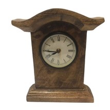 Vintage Decorative Wood Quartz Mantel Clock Battery Operated No Back Tested - £19.13 GBP