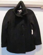 Talbots Petites Boucle Weave Wool Blend Jacket Coat Dual Collar Black 2P-10P$159 - £35.93 GBP