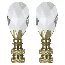 Royal Designs Teardrop Crystal Lamp Finial for Lamp Shade- Polished Brass - $22.72+