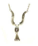 Vintage Sterling Silver Signed H. Spencer Navajo MOP Feather Pendant Nec... - $163.35