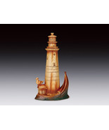 Lighthouse Figurine Ocean Sea Boats Home Bathroom Decoration 8 7/8&quot; H Wo... - $26.17