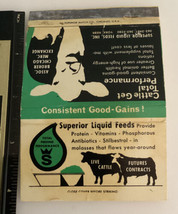 Vintage Farmer Matchbook Superior Liquid Feeds Cattle York NE Nebraska Cow - $27.01
