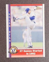 1993 Pacific Ryan 27th Season #240 Nolan Ryan Games Started in 1992 VTG Baseball - £3.98 GBP