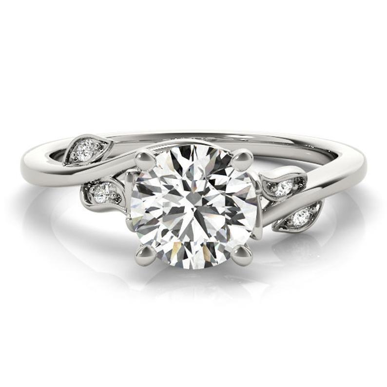 Primary image for 14k White Gold Finish 0.20 Ct Round Cut Diamond Wedding Engagement Ring 925