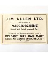 1954 Jim Allen Ltd Mercedes Benz Advertisement Import Automobilia Belfas... - $28.07 CAD