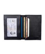 Black Mens GENUINE LEATHER Bifold ID Credit Card Holder with RFID Blocking - €8,62 EUR