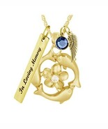 Dolphin Hibiscus Crystal Gold Cremation Urn - Love Charms™ Option - $59.95