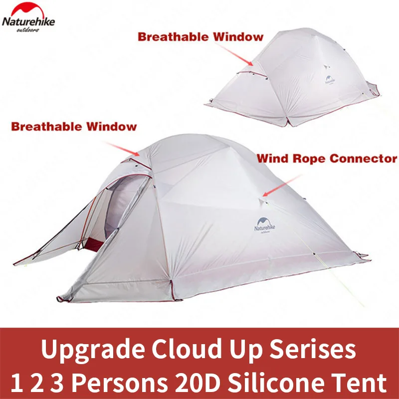 Urehike cloud up series 1 2 3 person tent outdoor ultralight camp tent with mat camping thumb200
