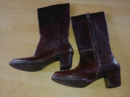 L.L. BEAN LADIES KNEE-HIGH BROWN LEATHER BOOTS-10M-GENTLY WORN-2&quot; HEEL-1... - £25.03 GBP