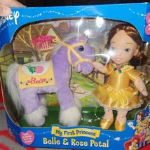 NEW Vintage 2002 Disney My First Princess Belle &amp; Rose Petal Dolls Very ... - £62.16 GBP